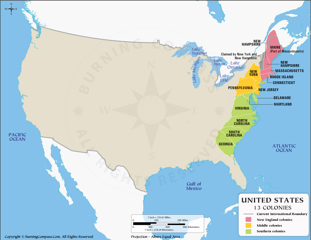 13 colonies map hd